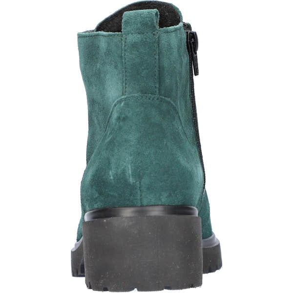 Waldlaufer 716807 195 072 - H-Luise Ladies Wide Green Suede Arch Support Zip & Lace Ankle Boots-elevate your sole