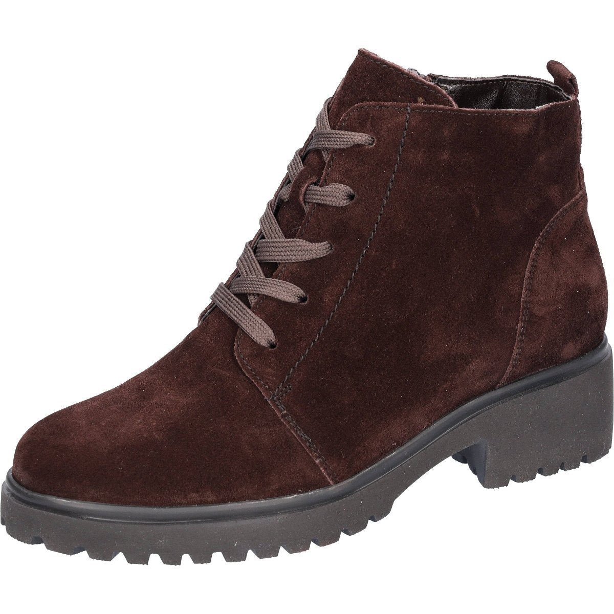Waldlaufer 716807 195 216 - H-Luise Ladies Wide Brown Suede Arch Support Zip & Lace Ankle Boots-elevate your sole