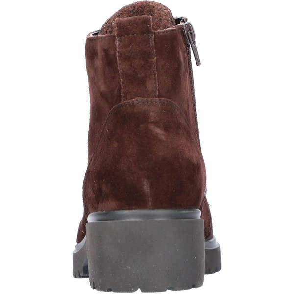 Waldlaufer 716807 195 216 - H-Luise Ladies Wide Brown Suede Arch Support Zip & Lace Ankle Boots-elevate your sole