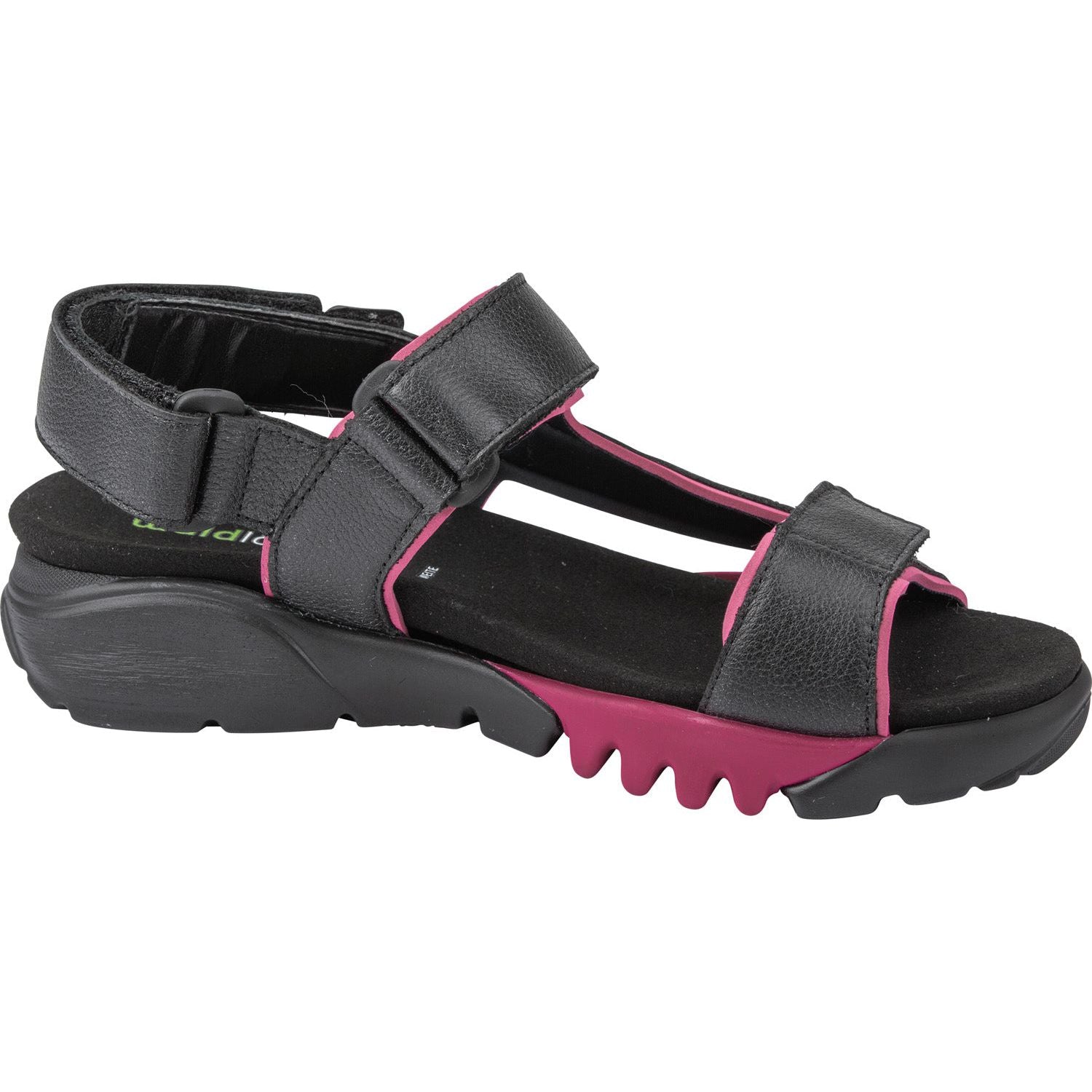 Waldlaufer 745004 200 096 H-Kalmit-DA Ladies Navy And Magenta Leather Touch Fastening Sandals-elevate your sole