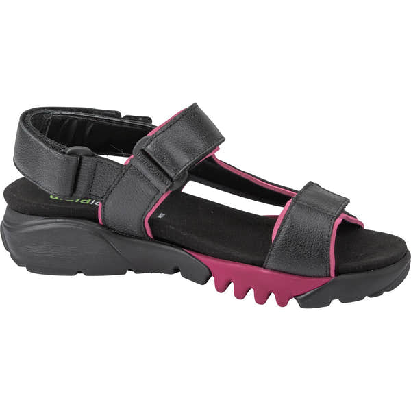 Waldlaufer 745004 200 096 H-Kalmit-DA Ladies Navy And Magenta Leather Touch Fastening Sandals-elevate your sole