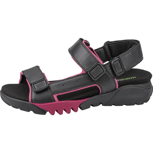 Waldlaufer 745004 200 096 H-Kalmit-DA Ladies Navy And Magenta Leather Touch Fastening Sandals-elevate your sole