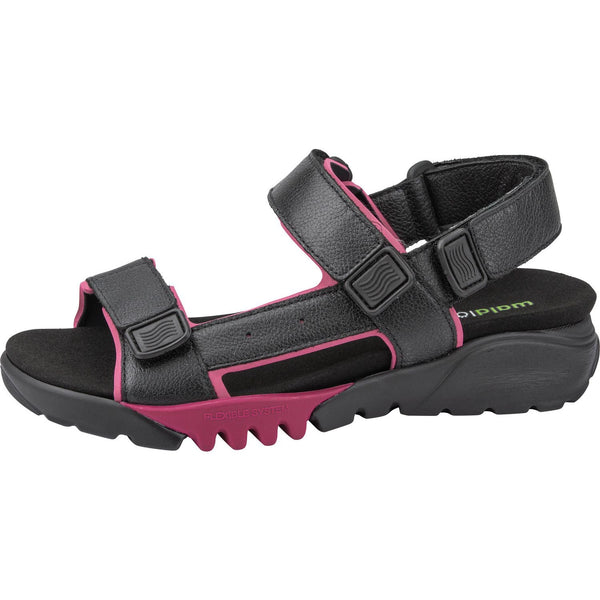 Waldlaufer 745004 200 096 H-Kalmit-DA Ladies Navy And Magenta Leather Touch Fastening Sandals-elevate your sole