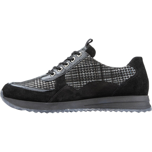 Waldlaufer 752008 300 001 H-Vicky Ladies Black Suede Lace Up Shoes-elevate your sole