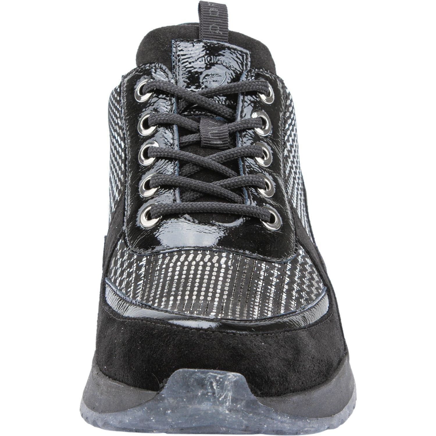 Waldlaufer 752008 300 001 H-Vicky Ladies Black Suede Lace Up Shoes-elevate your sole
