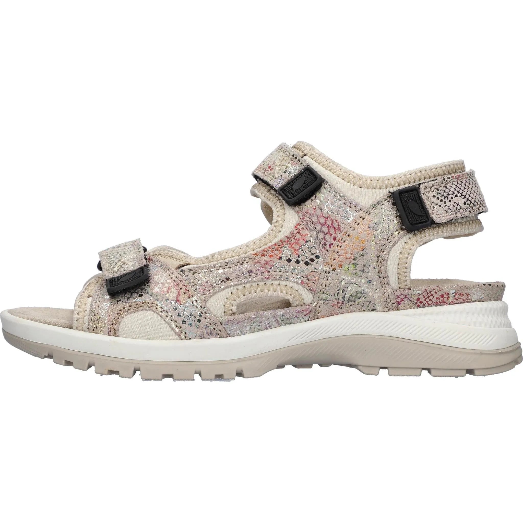 Waldlaufer 769004 104 264 H-Sora women's wide multi nubuck touch fastening sandal with cushioned sole.