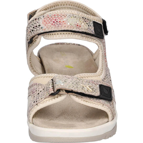 Waldlaufer 769004 Ladies Wide Multi Nubuck Touch Fastening Sandals with glitter detail and adjustable straps.