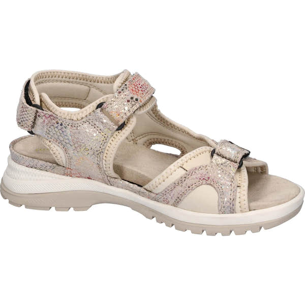 Waldlaufer H-Sora ladies' wide-fit multi nubuck touch-fastening sandals with adjustable straps and cushioned sole.