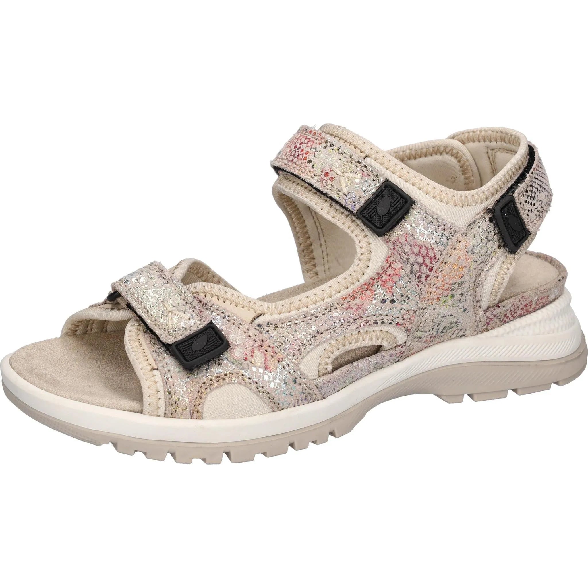 Waldlaufer 769004 104 264 H-Sora women's wide multi nubuck touch fastening sporty sandals with adjustable straps.