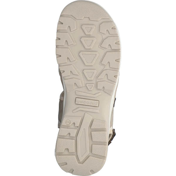 Waldlaufer 769004 106 060 H-Sora women's beige nubuck sandals with touch fastening and chunky sole.