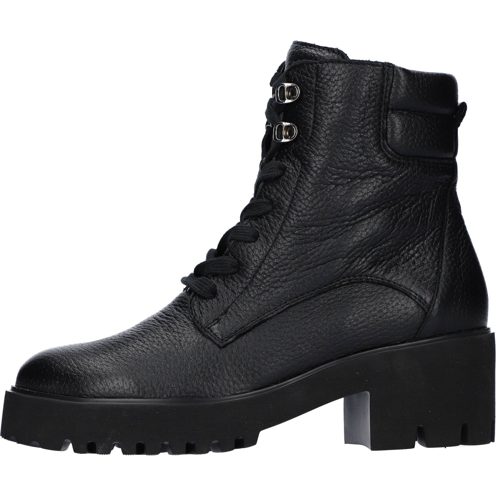Waldlaufer 771804 199 001 H-Nira Ladies Black Leather Arch Support Zip & Lace Ankle Boots-elevate your sole