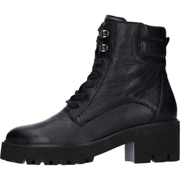 Waldlaufer 771804 199 001 H-Nira Ladies Black Leather Arch Support Zip & Lace Ankle Boots-elevate your sole