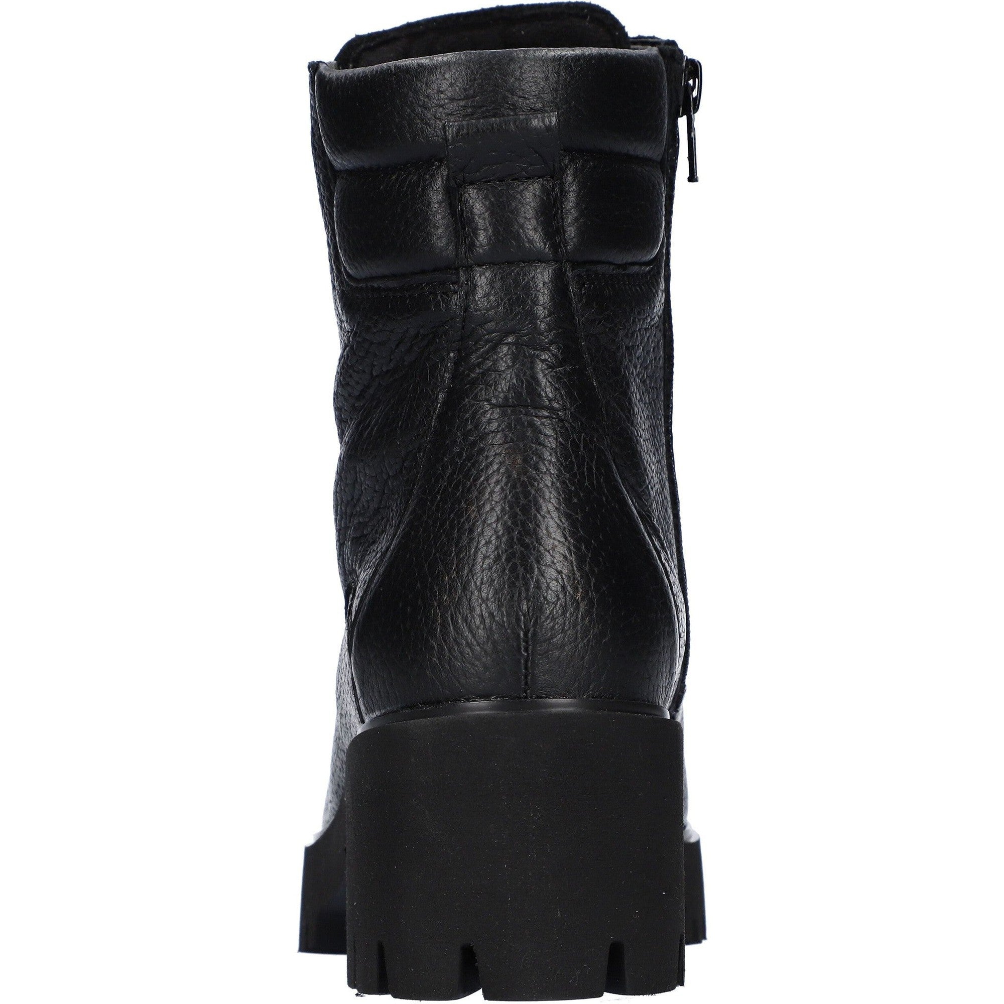 Waldlaufer 771804 199 001 H-Nira Ladies Black Leather Arch Support Zip & Lace Ankle Boots-elevate your sole