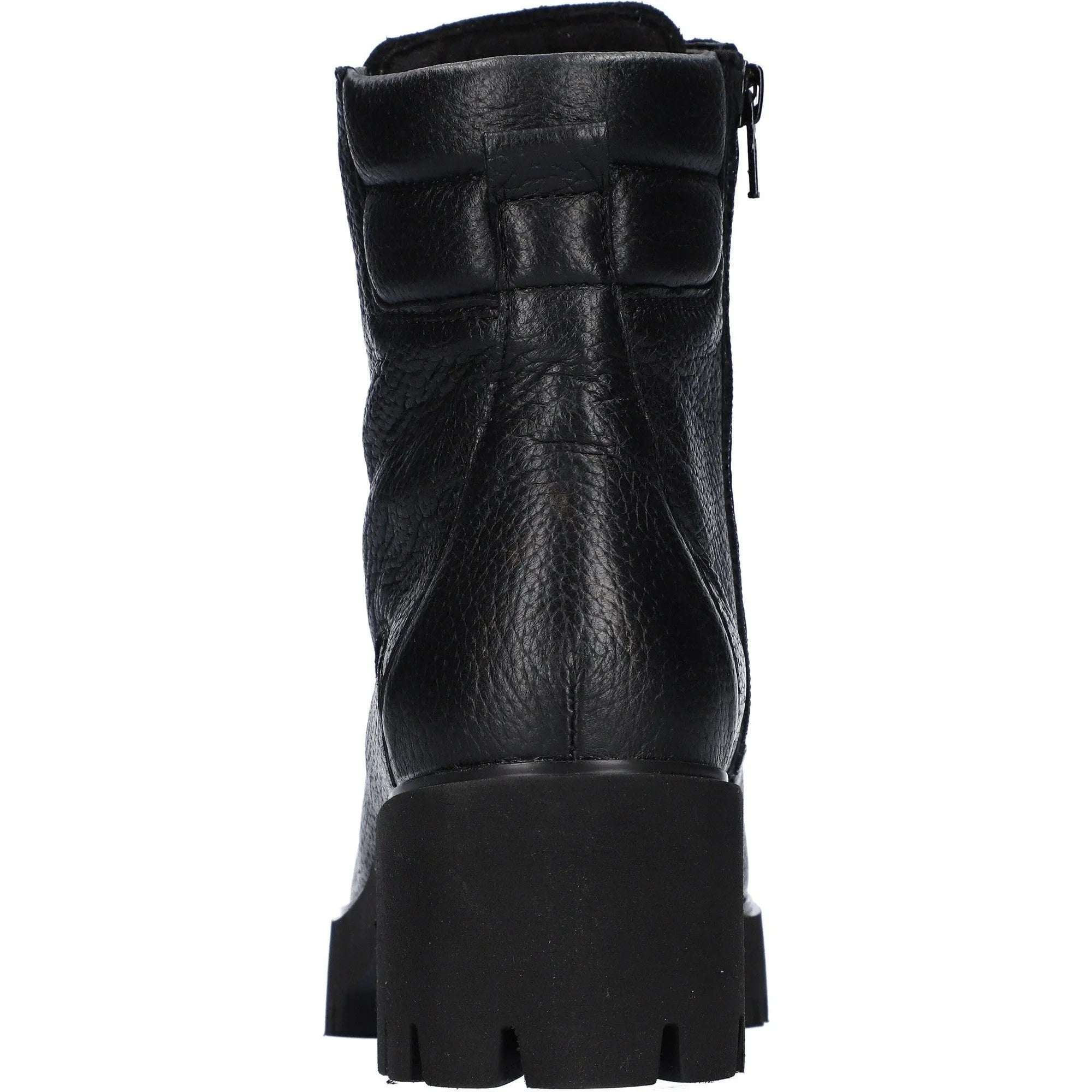 Waldlaufer 771804 199 001 H-Nira Ladies Black Leather Arch Support Zip & Lace Ankle Boots-elevate your sole