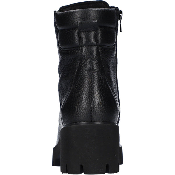 Waldlaufer 771804 199 001 H-Nira Ladies Black Leather Arch Support Zip & Lace Ankle Boots-elevate your sole