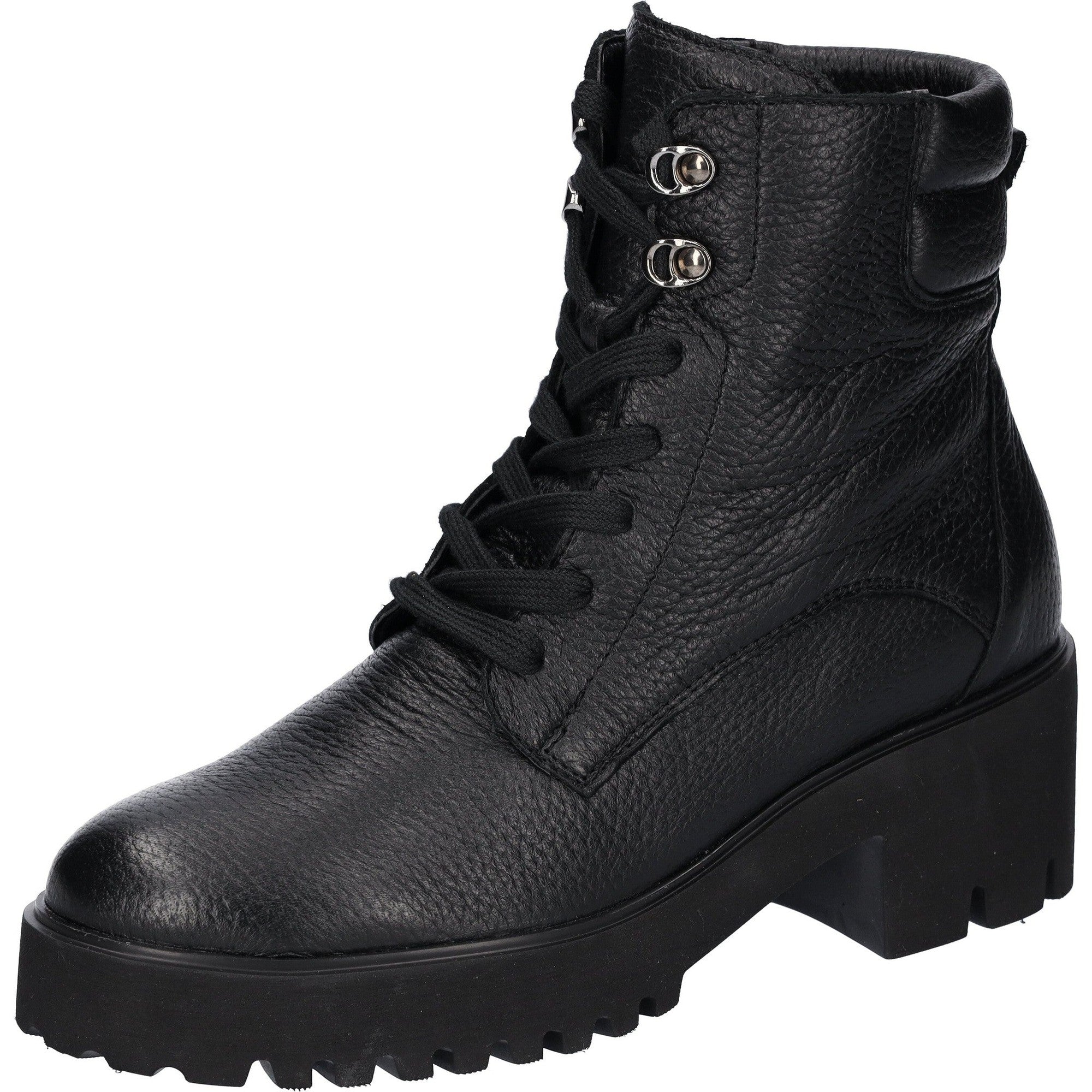 Waldlaufer 771804 199 001 H-Nira Ladies Black Leather Arch Support Zip & Lace Ankle Boots-elevate your sole