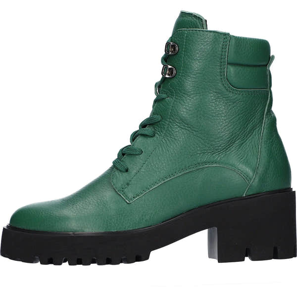 Waldlaufer 771804 199 229 H-Nira Ladies Green Leather Arch Support Zip & Lace Ankle Boots-elevate your sole