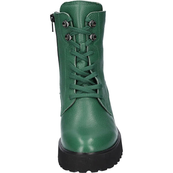 Waldlaufer 771804 199 229 H-Nira Ladies Green Leather Arch Support Zip & Lace Ankle Boots-elevate your sole