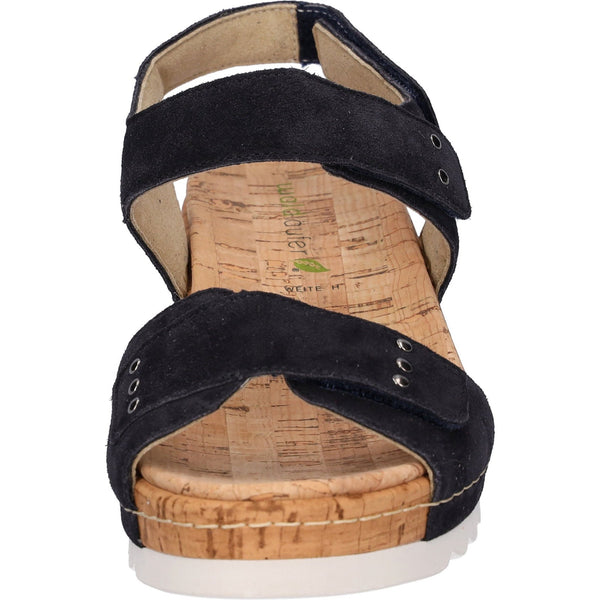 Waldlaufer 773006 195 194 H-Marla Ladies Navy Blue Suede Arch Support Touch Fastening Sandals-elevate your sole