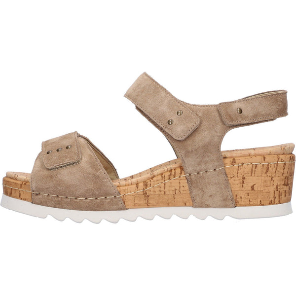 Waldlaufer 773006 195 230 H-Marla Ladies Taupe Suede Arch Support Touch Fastening Sandals-elevate your sole