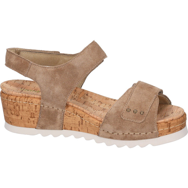 Waldlaufer 773006 195 230 H-Marla Ladies Taupe Suede Arch Support Touch Fastening Sandals-elevate your sole