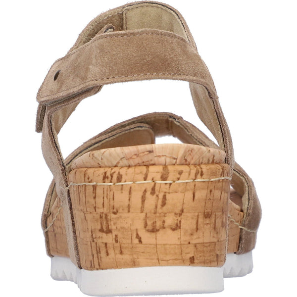 Waldlaufer 773006 195 230 H-Marla Ladies Taupe Suede Arch Support Touch Fastening Sandals-elevate your sole