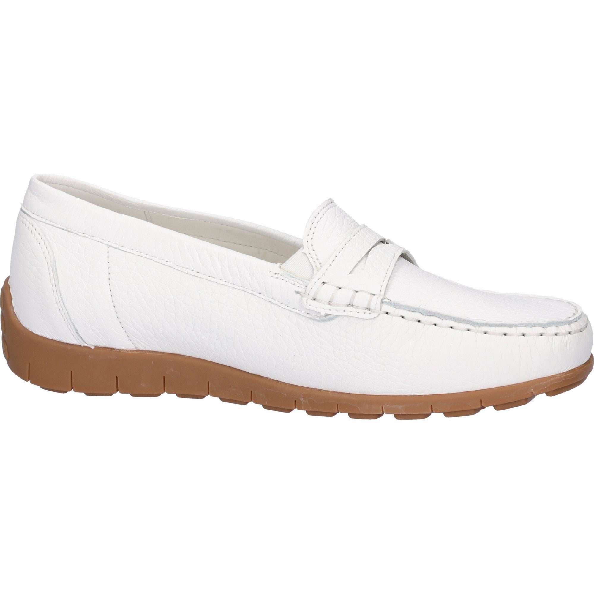 Waldlaufer 785502 199 150 H-Lucy Ladies White Leather Arch Support Slip On Loafers-elevate your sole