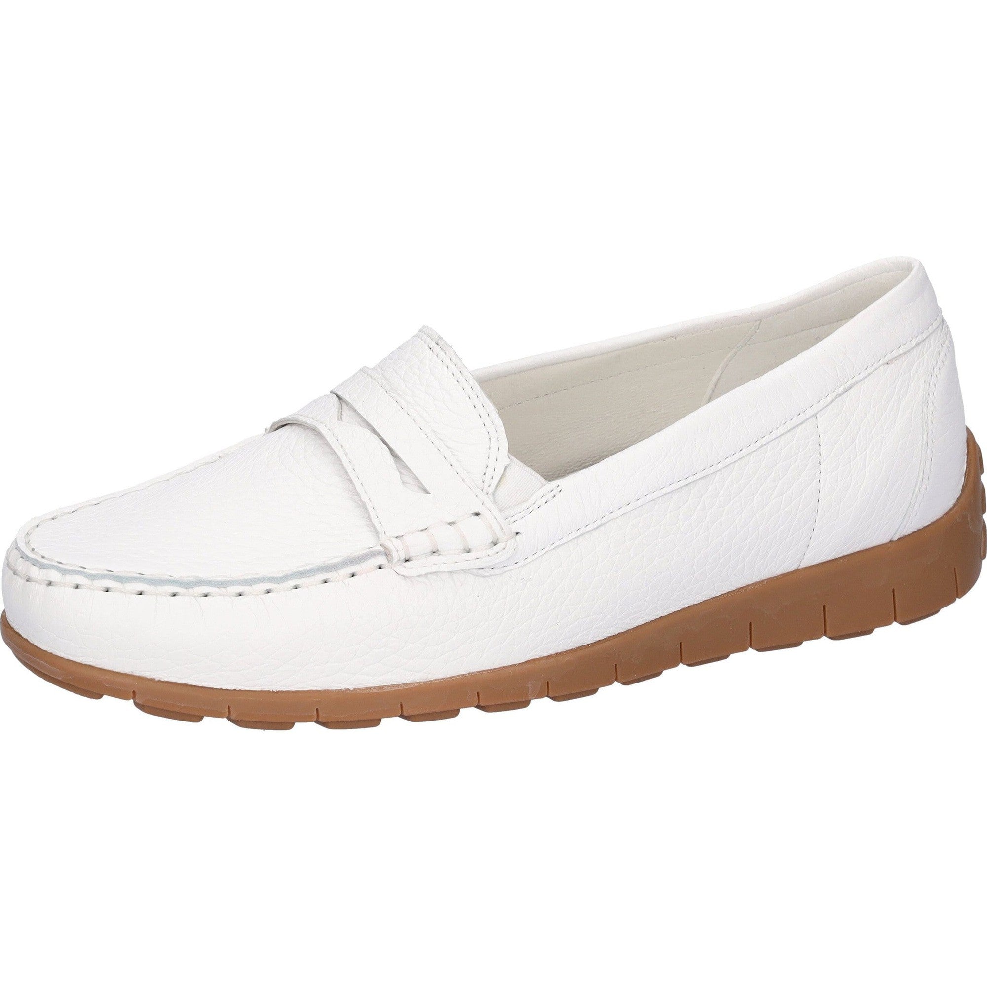 Waldlaufer 785502 199 150 H-Lucy Ladies White Leather Arch Support Slip On Loafers-elevate your sole