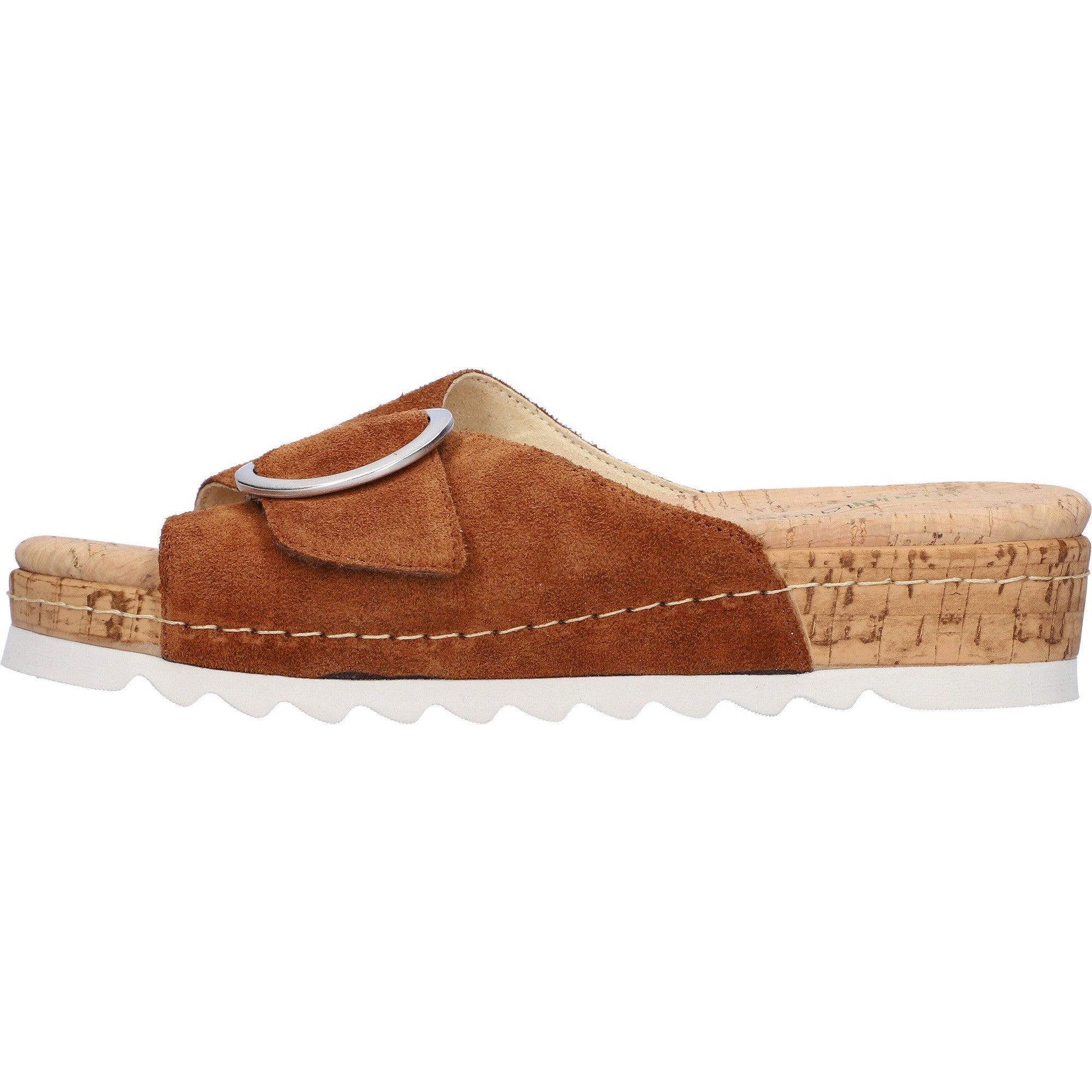 Waldlaufer 790502 195 082 H-Amelie Ladies Cognac Suede Arch Support Slip On Sandals-elevate your sole