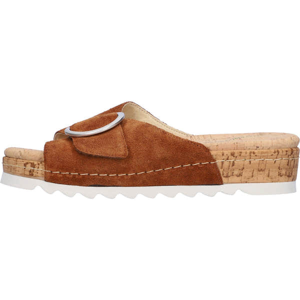 Waldlaufer 790502 195 082 H-Amelie Ladies Cognac Suede Arch Support Slip On Sandals-elevate your sole