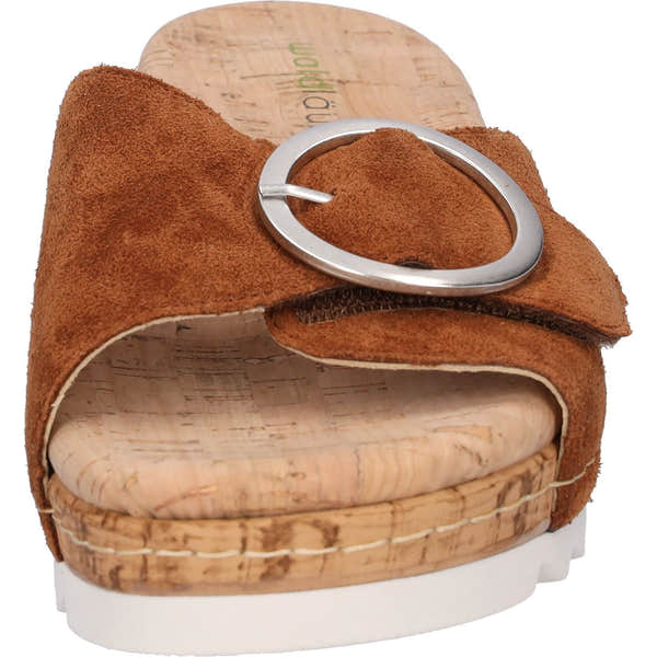 Waldlaufer 790502 195 082 H-Amelie Ladies Cognac Suede Arch Support Slip On Sandals-elevate your sole