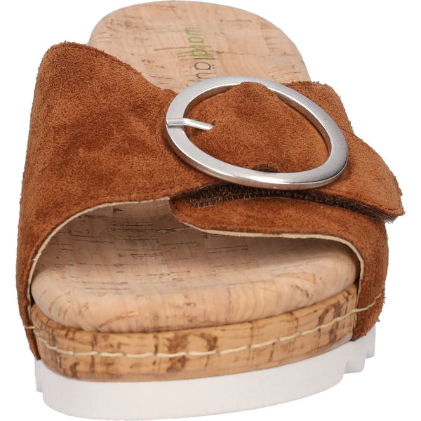 Waldlaufer 790502 195 082 H-Amelie Ladies Cognac Suede Arch Support Slip On Sandals-elevate your sole