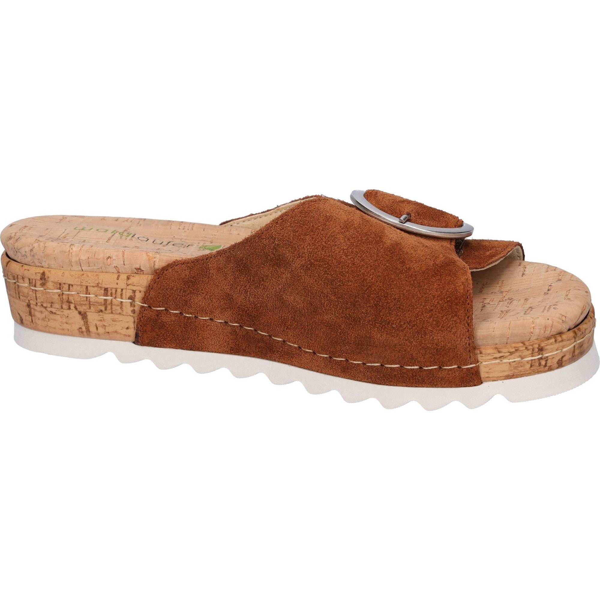 Waldlaufer 790502 195 082 H-Amelie Ladies Cognac Suede Arch Support Slip On Sandals-elevate your sole