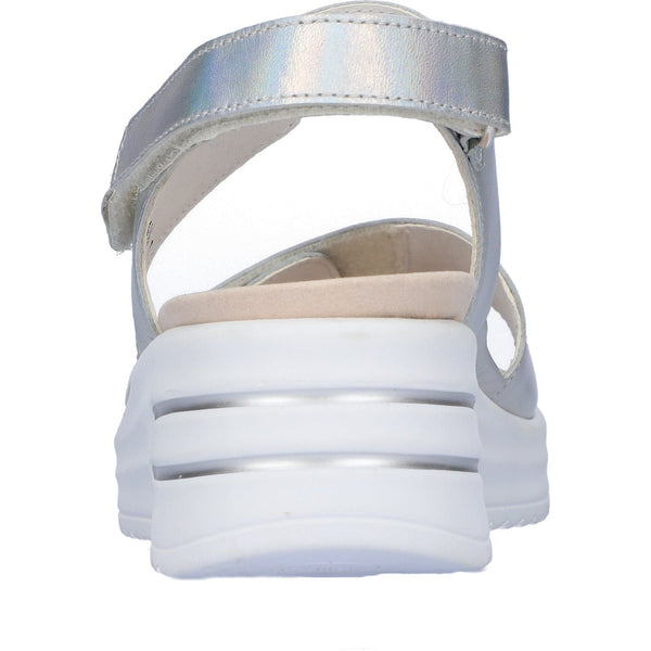 Waldlaufer 795003 166 211 H-Dina Ladies Silver Leather Arch Support Touch Fastening Sandals-elevate your sole