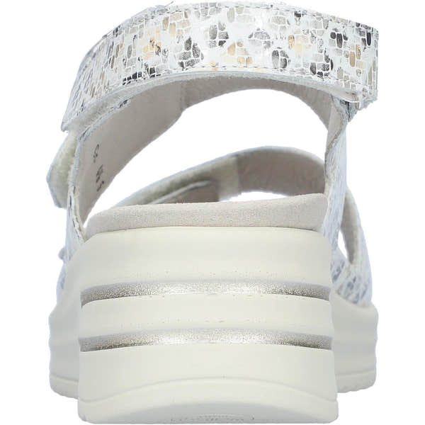 Waldlaufer women's white leather arch support sandals with wide fit, touch fastening straps, and cushioned sole.
