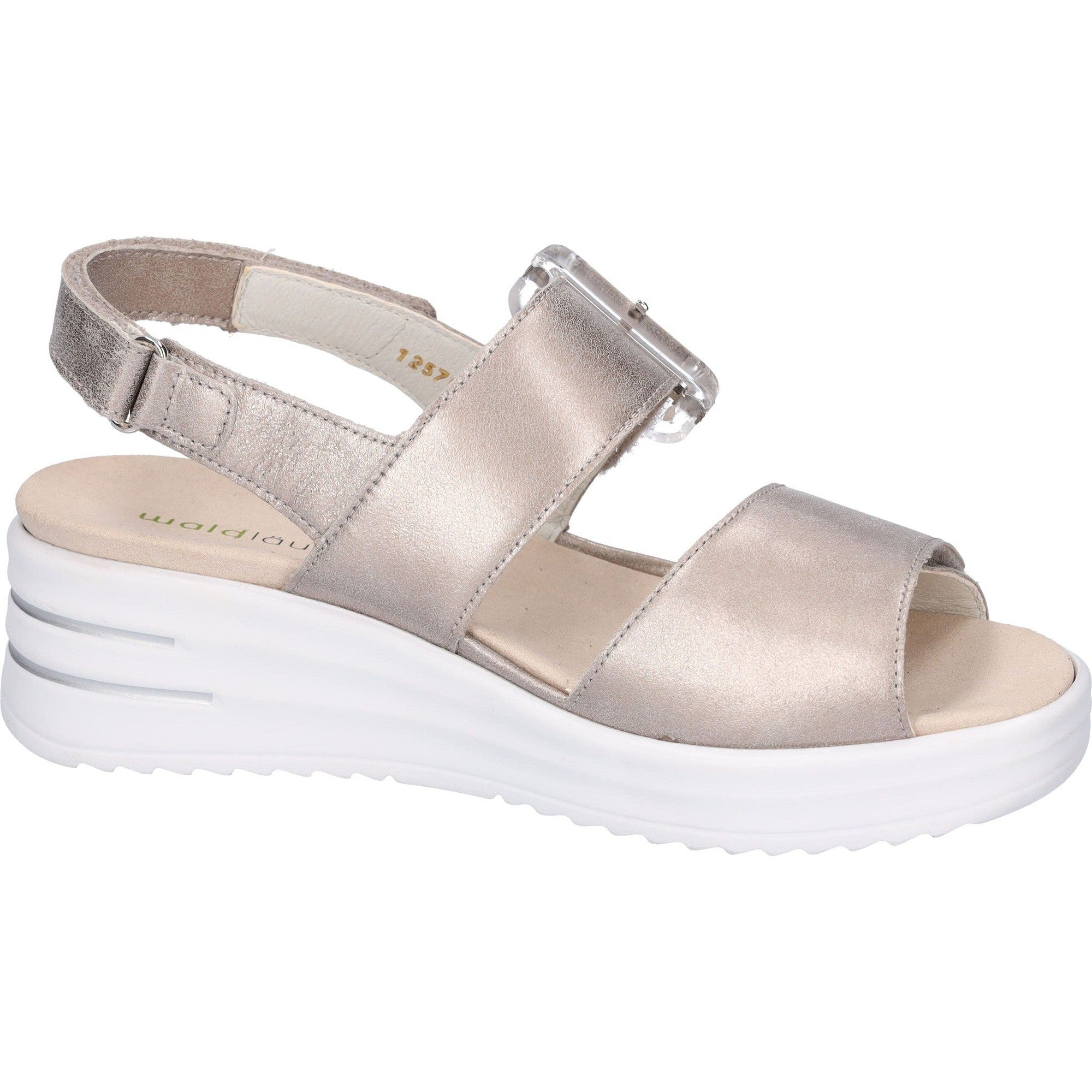 Waldlaufer 795006 131 070 H-Dina Ladies Gold Leather Arch Support Touch Fastening Sandals-elevate your sole