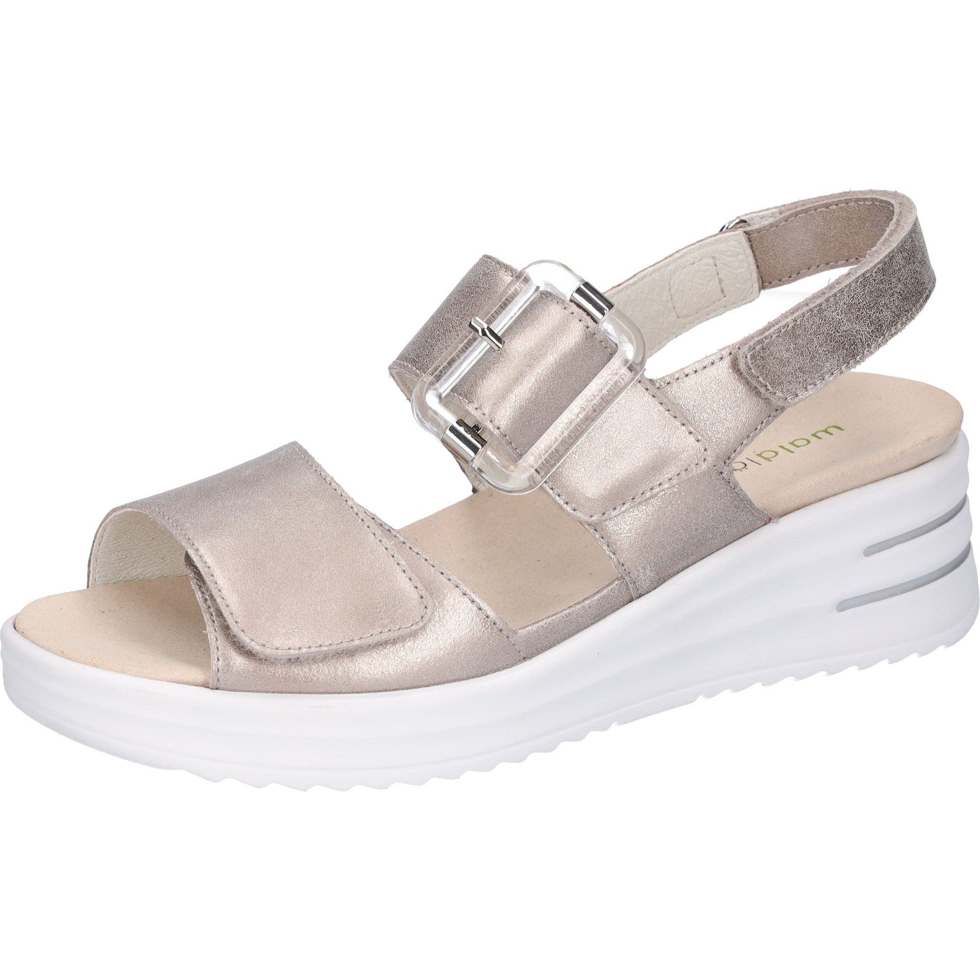 Waldlaufer 795006 131 070 H-Dina Ladies Gold Leather Arch Support Touch Fastening Sandals-elevate your sole