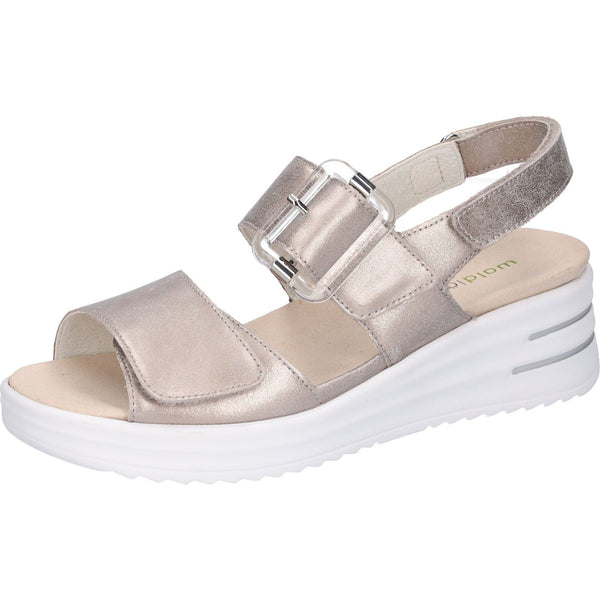 Waldlaufer 795006 131 070 H-Dina Ladies Gold Leather Arch Support Touch Fastening Sandals-elevate your sole