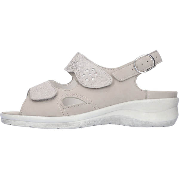 Waldlaufer 811004 324 070 Merle Ladies Silver Nubuck Arch Support Touch Fastening Sandals-elevate your sole