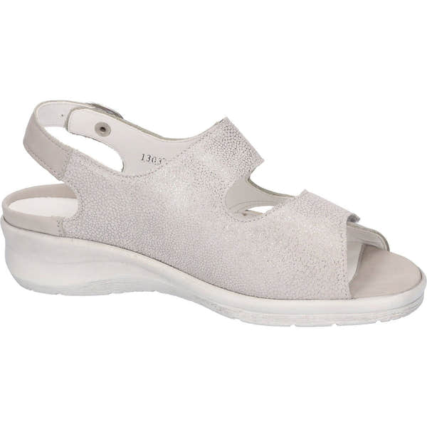 Waldlaufer 811004 324 070 Merle Ladies Silver Nubuck Arch Support Touch Fastening Sandals-elevate your sole