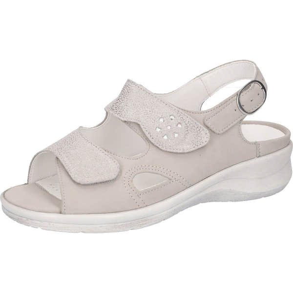 Waldlaufer 811004 324 070 Merle Ladies Silver Nubuck Arch Support Touch Fastening Sandals-elevate your sole