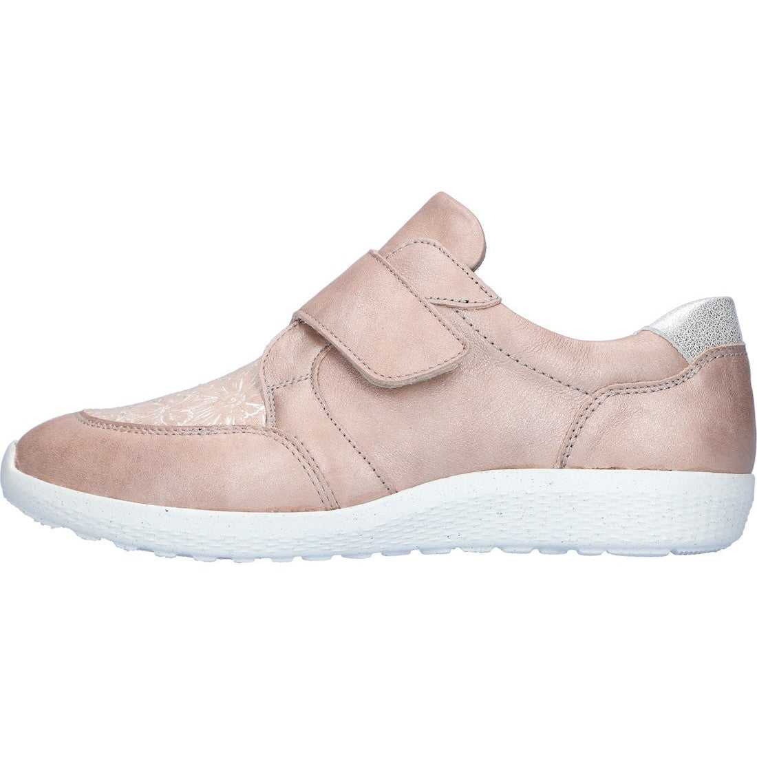 Waldlaufer 815M32 305 089 M-Ira Soft ladies' wide apricot leather trainers with arch support and touch fastening.
