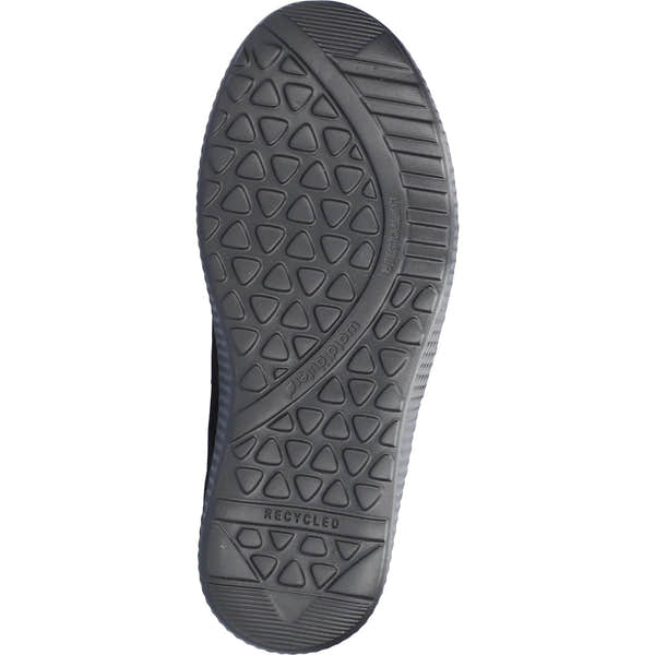 Waldlaufer 815M80 304 001 M-Ira women's wide black leather and textile ankle trainers with arch support, zip and lace closure, outsole detail.