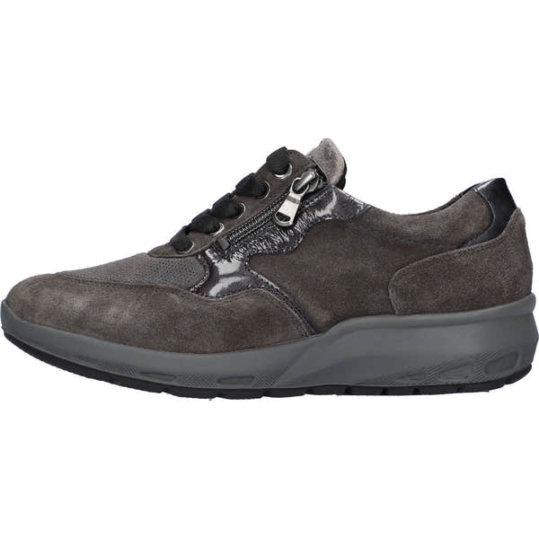 Waldlaufer 831M01 400 052 - M-Tonia Ladies Wide Carbon Suede Arch Support Zip & Lace Shoes-elevate your sole