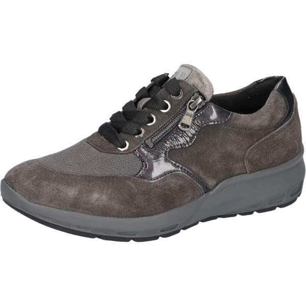 Waldlaufer 831M01 400 052 - M-Tonia Ladies Wide Carbon Suede Arch Support Zip & Lace Shoes-elevate your sole