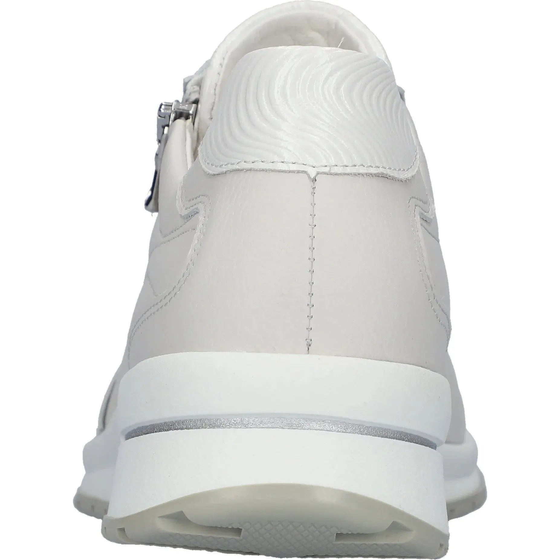 Waldlaufer H-Inessa women's wide off-white leather zip and lace orthopedic trainers with arch support.