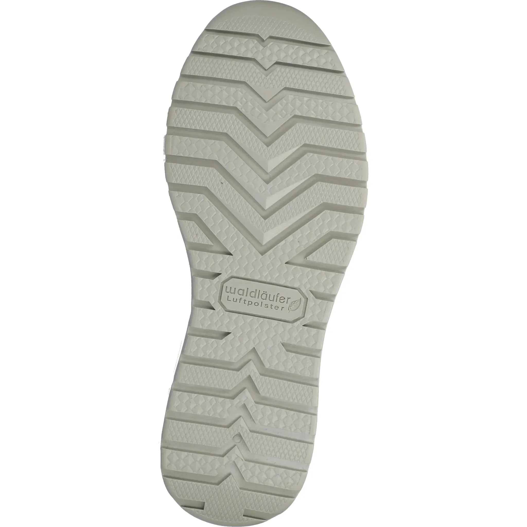 Waldlaufer 928002 200 297 H-Inessa women's wide off-white leather trainer with arch support, zip and lace closure, outsole detail.