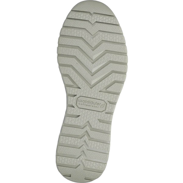 Waldlaufer 928002 200 297 H-Inessa women's wide off-white leather trainer with arch support, zip and lace closure, outsole detail.