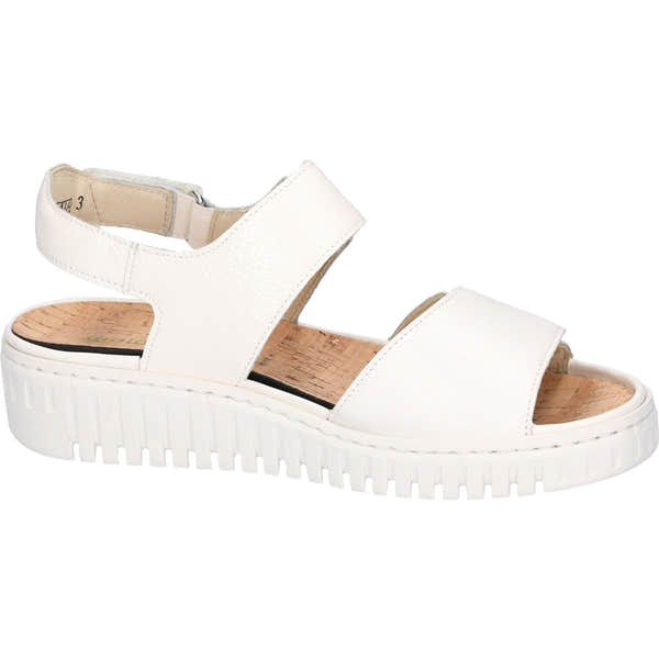 Waldlaufer 955001 201 148 H-Willow Ladies Off White Patent Leather Arch Support Touch Fastening Sandals-elevate your sole
