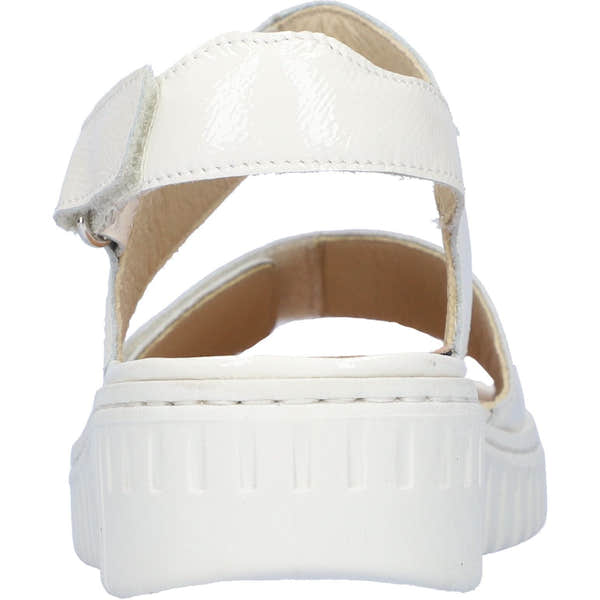 Waldlaufer 955001 201 148 H-Willow Ladies Off White Patent Leather Arch Support Touch Fastening Sandals-elevate your sole